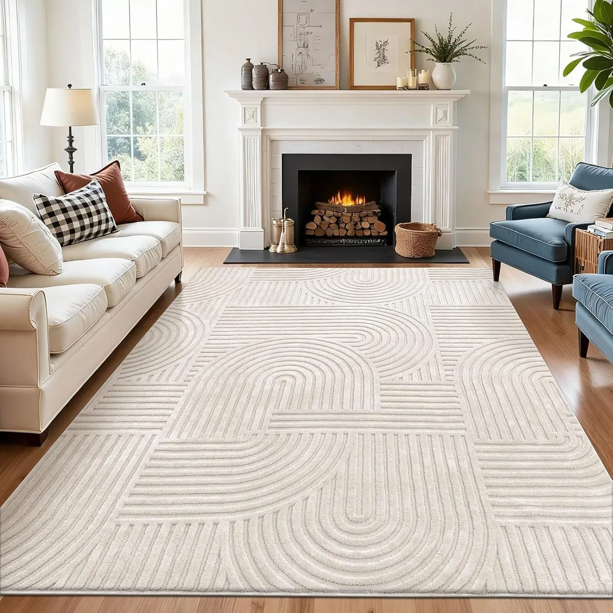 Large Rugs Living Room Fluffy Short Pile Washable - Image 1