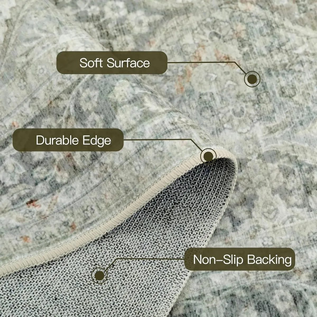 Washable Rugs Living Room Area 200x300 cm Large - Image 3