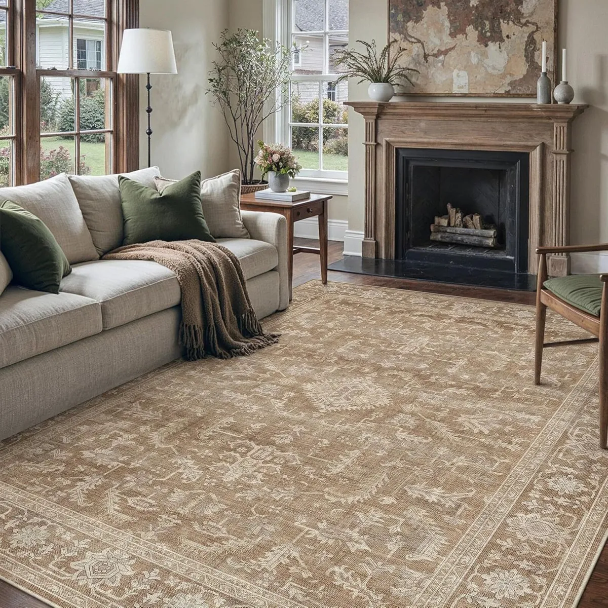 Brown Rugs Living Room 200x300cm Vintage Machine - Image 1