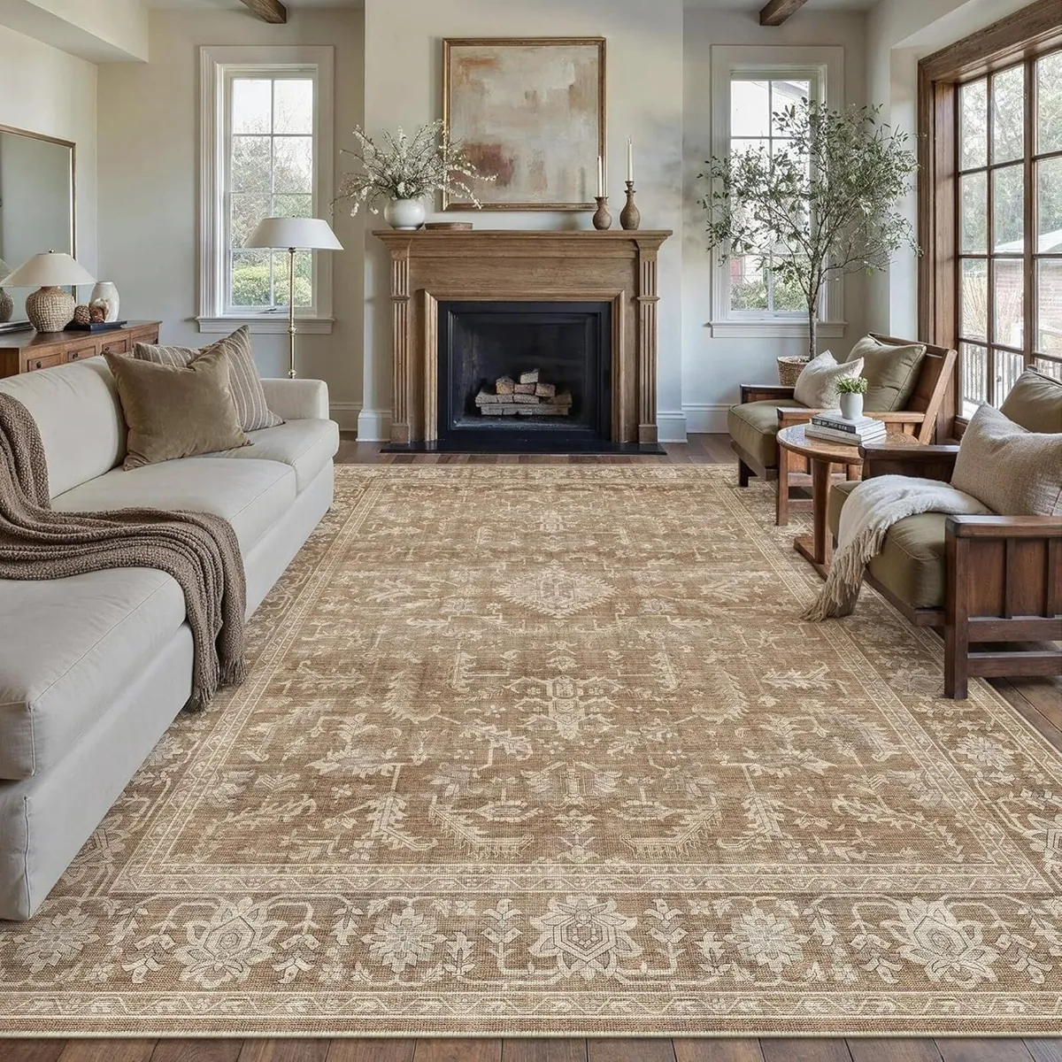 Brown Rugs Living Room 200x300cm Vintage Machine - Image 4