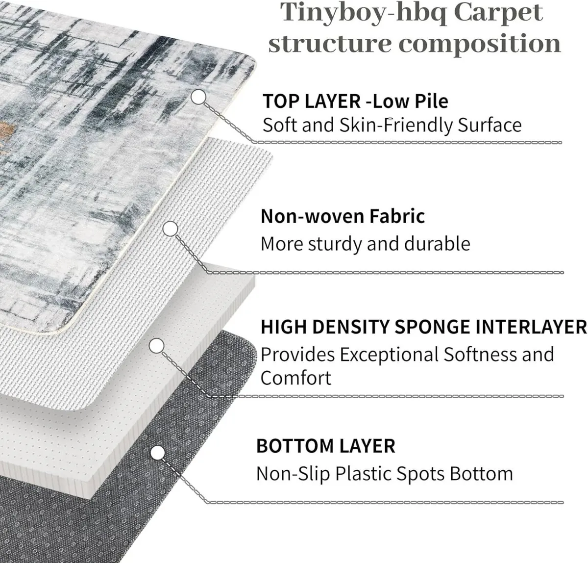 Area Rug Living Room Rugs Grey Modern Luxury Soft - Image 4