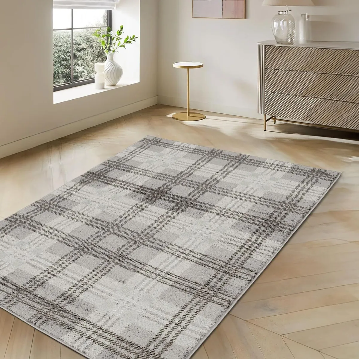 Classic Tartan Check Area Rug for Living Room - Image 2