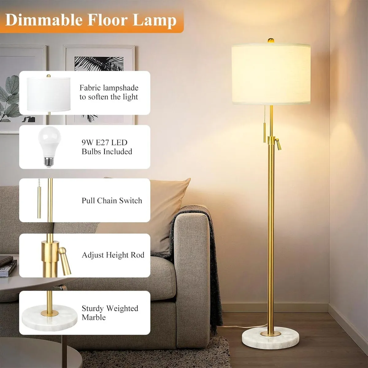 Floor Lamps for Living Room Modern Lamp with 9W 3 - Image 4