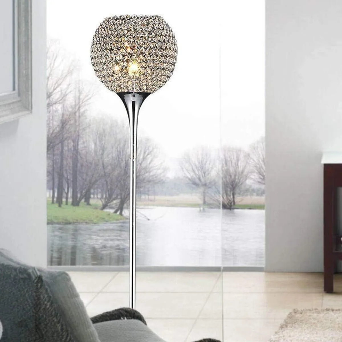 Led Floor Lamps for Living Room Modern Chrome - Image 1
