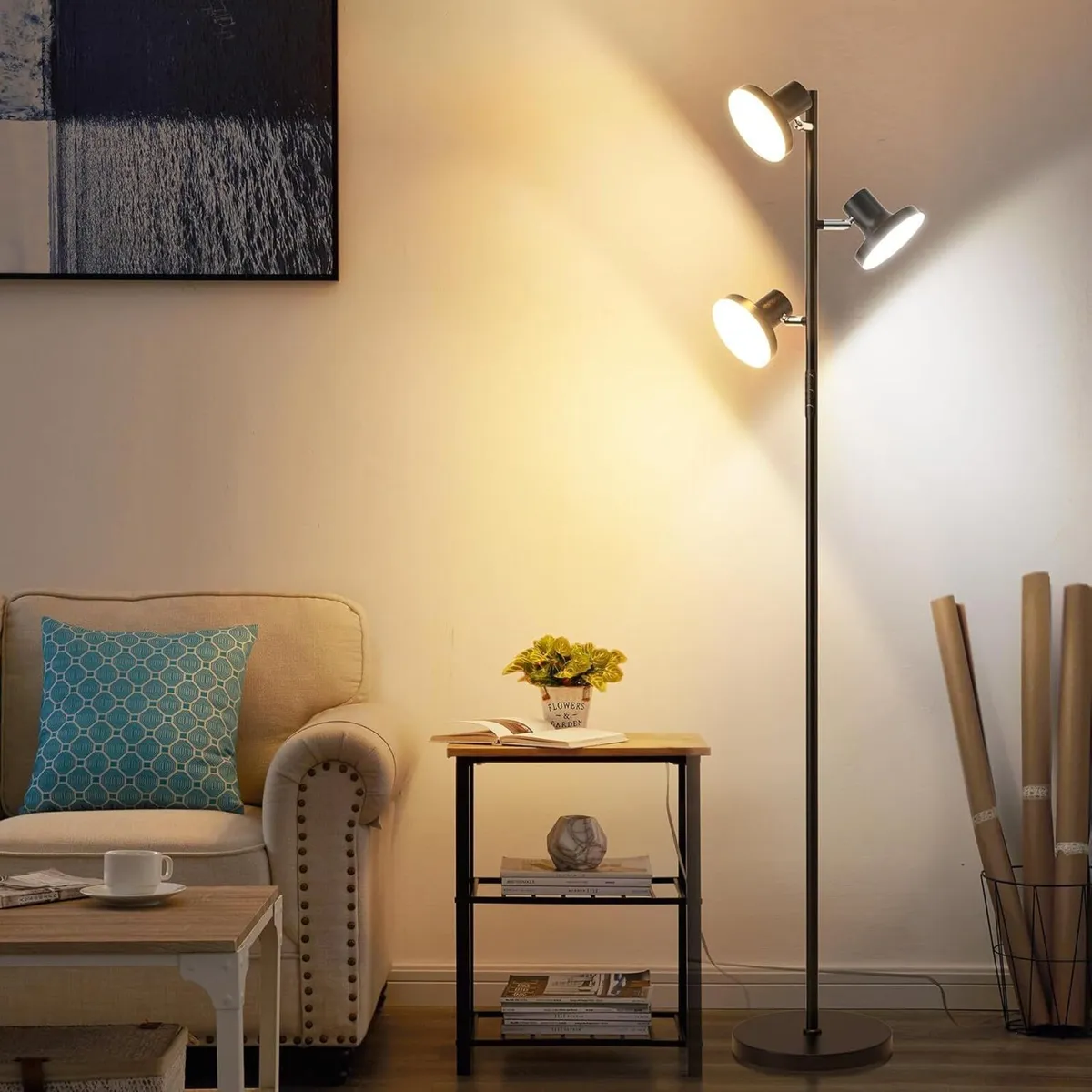 36W LED Tree Floor Lamp Modern Dimmable Standing - Image 2