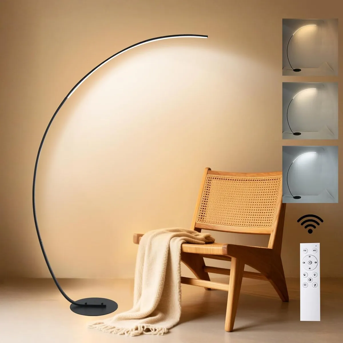 Arc Floor Lamp 40W 3 Color 5 Levels Brightness - Image 1