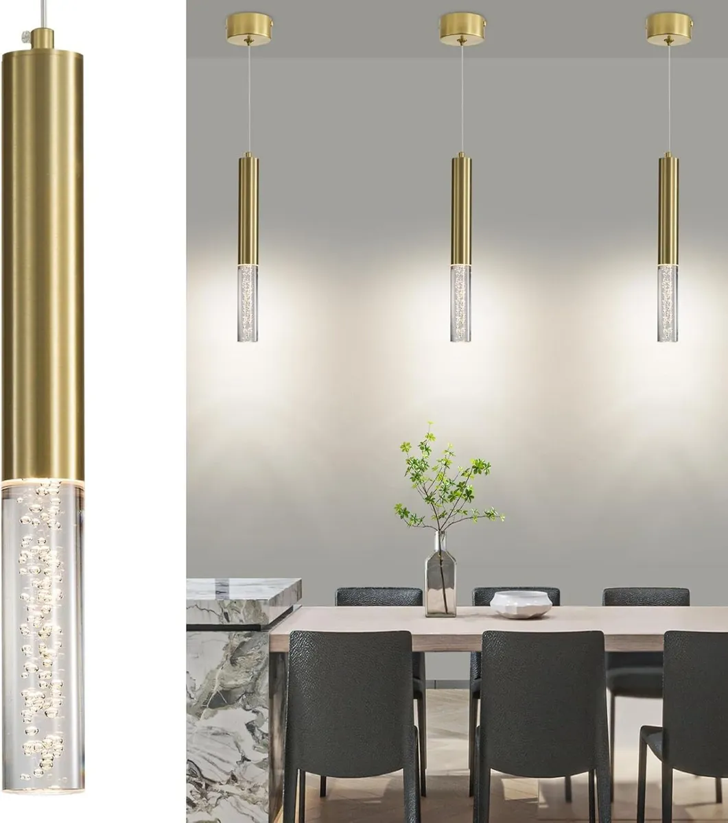 Modern LED Gold Island Table Lamp 3 Pack Cylindric - Image 1