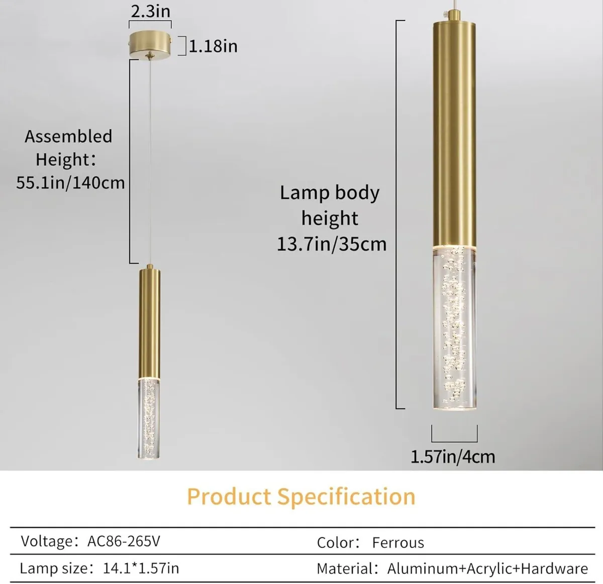 Modern LED Gold Island Table Lamp 3 Pack Cylindric - Image 2