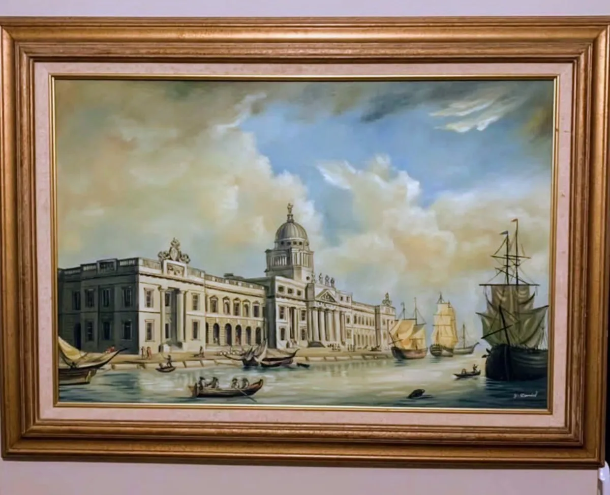 The Custom House Dublin - Large Oil Painting