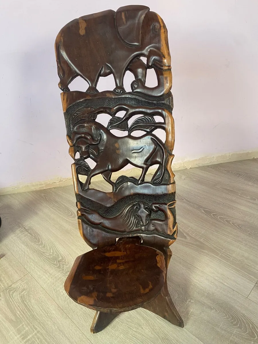 African wood chair - Image 3