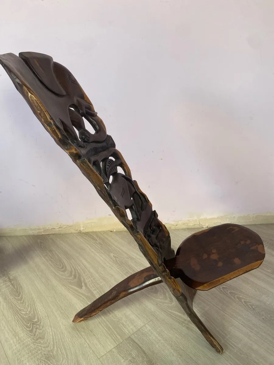 African wood chair - Image 1