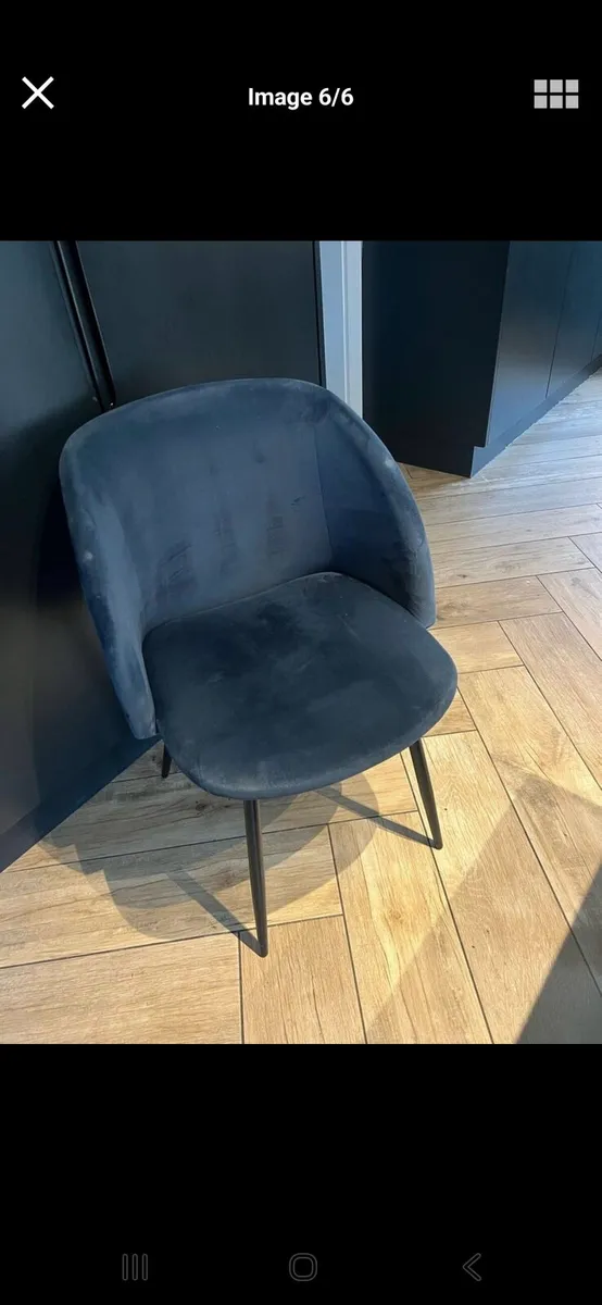 6 beautiful navy blue dining chairs - Image 4