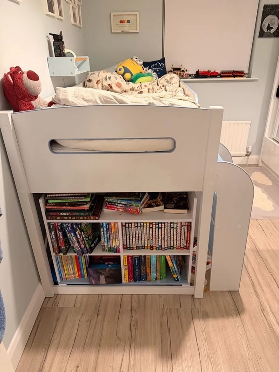 Cabin Bed, with pull out desk, book shelves and storage - Image 1