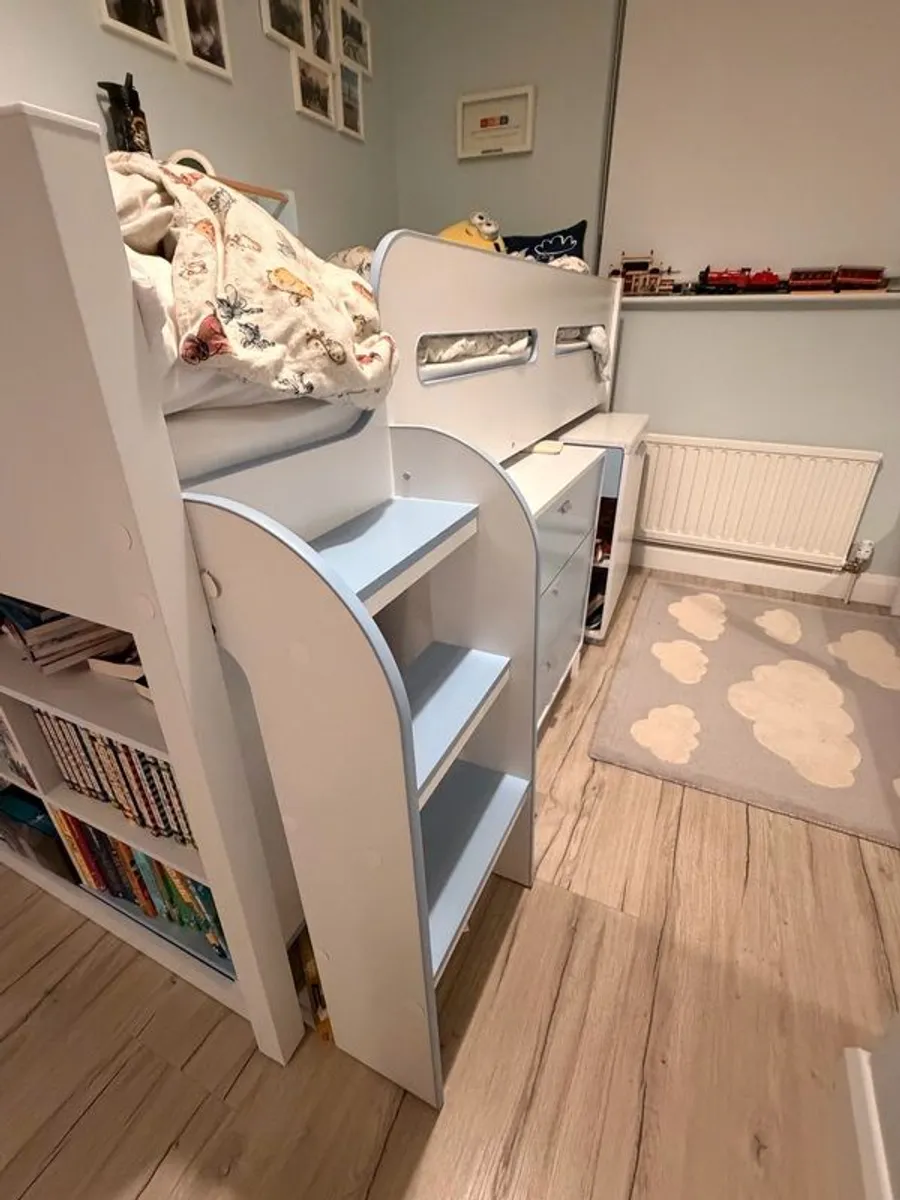Cabin Bed, with pull out desk, book shelves and storage - Image 2