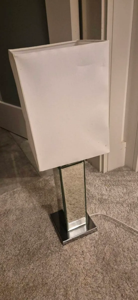 Beauriful modern chrome lamp for sale & shade