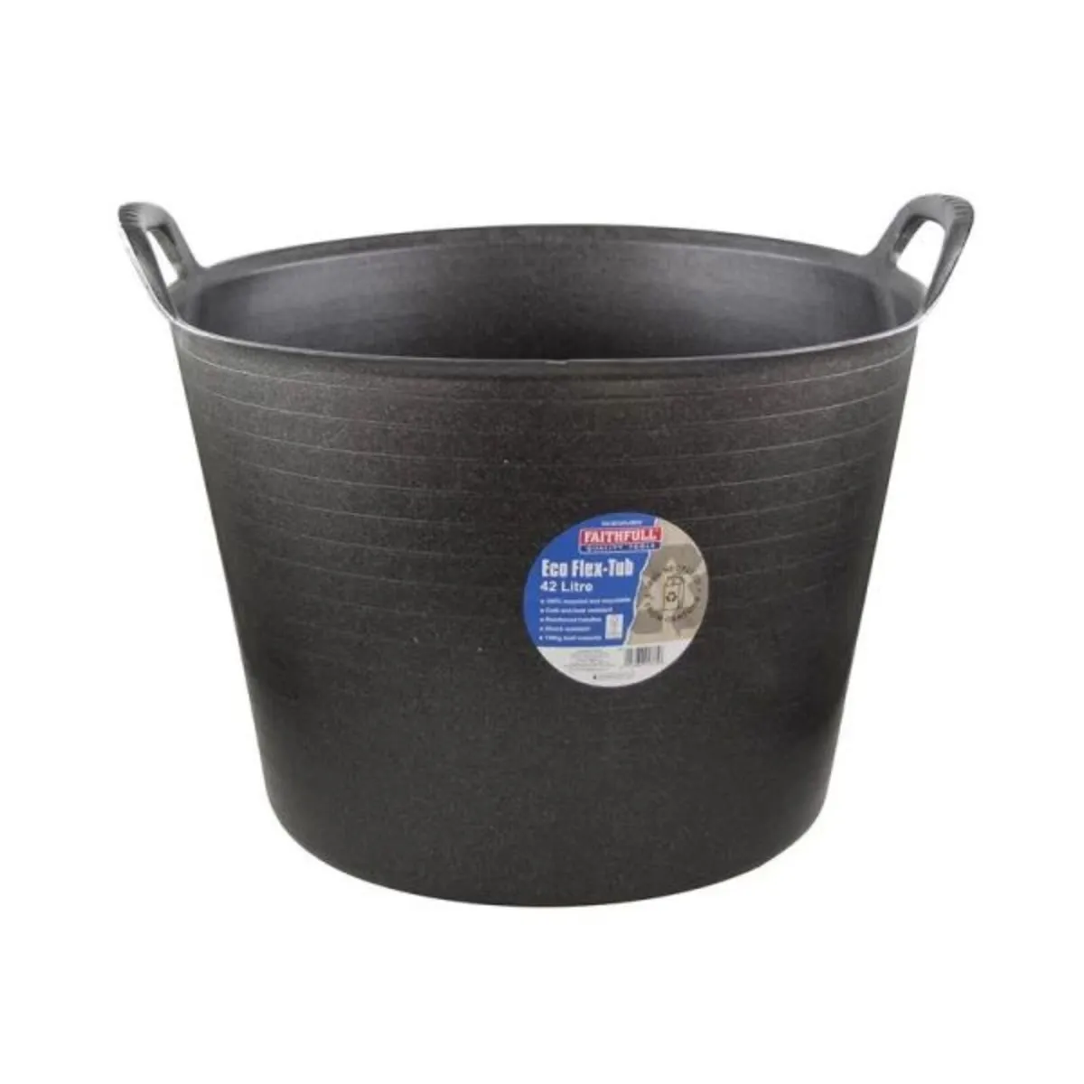Faithfull Eco Flex Tub 42 litre - Recycled Black