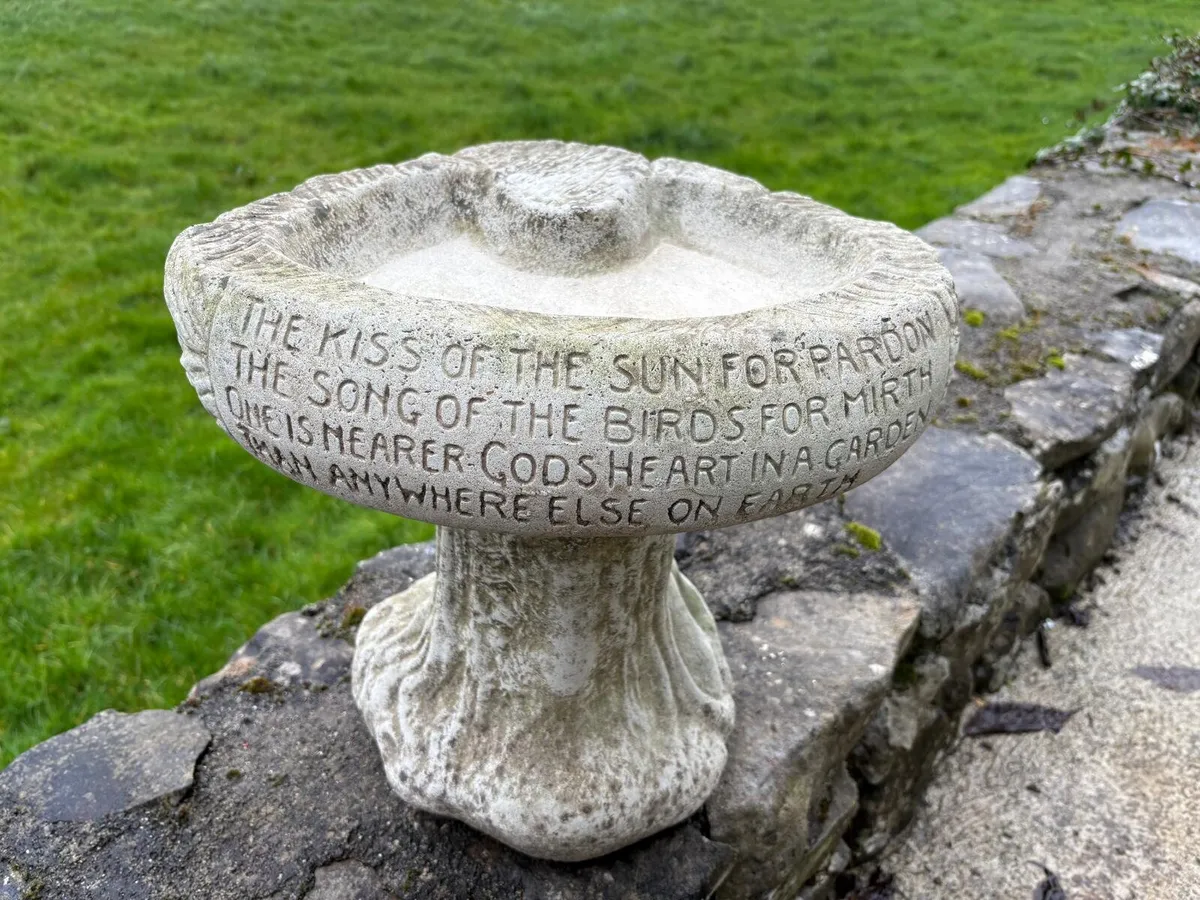 heavy-duty cast stone bird bath