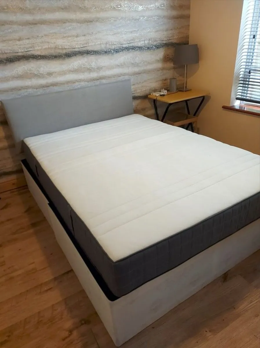 Double bed, IKEA Mattress and headboard - Image 1