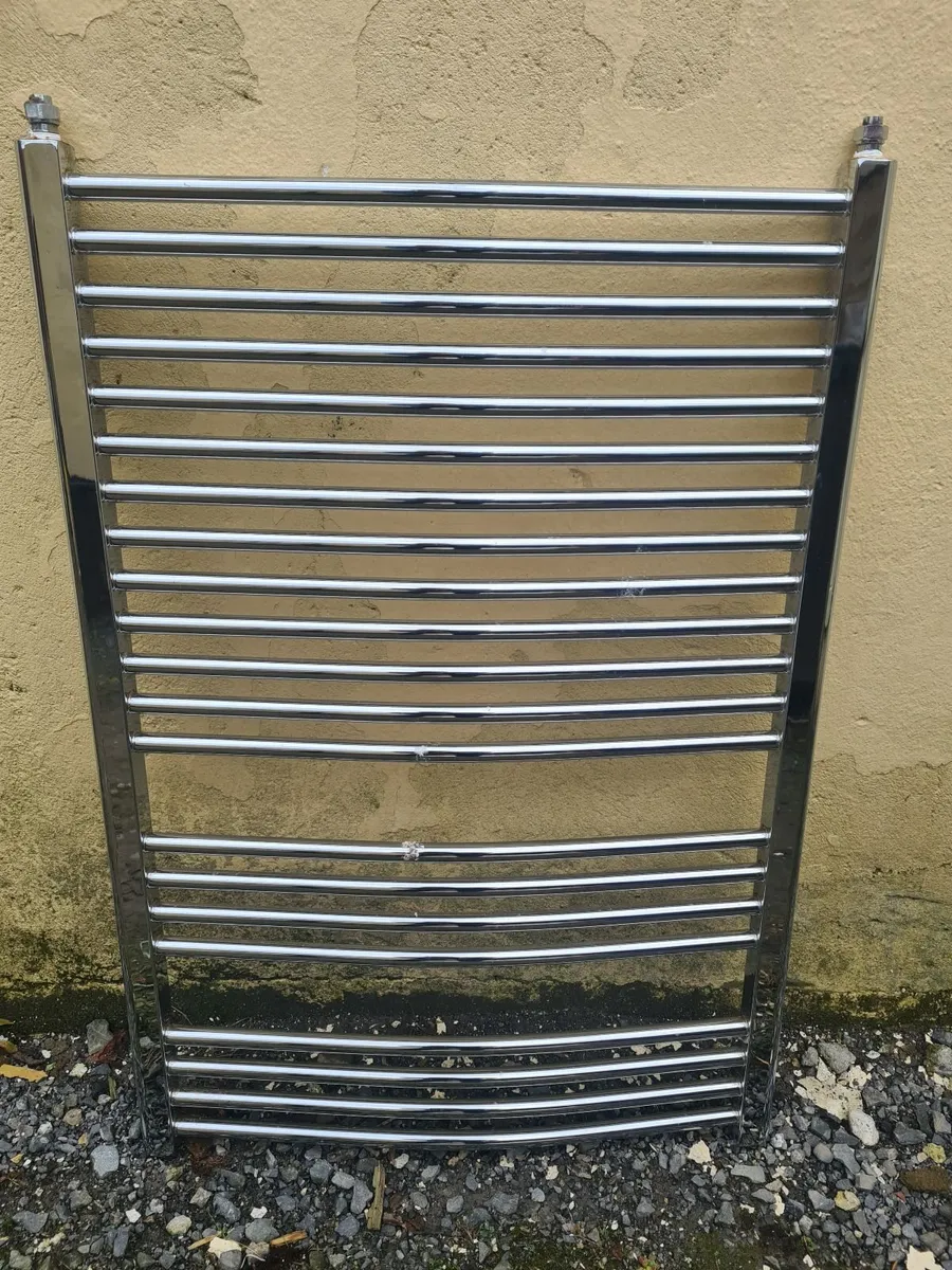 Chrome heated towel radiator rail