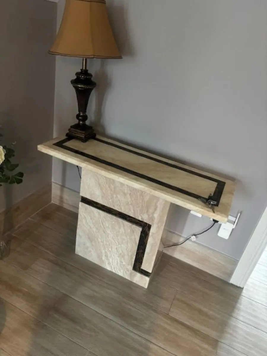 Contemporary Rectangular Marble Console Table - Image 2