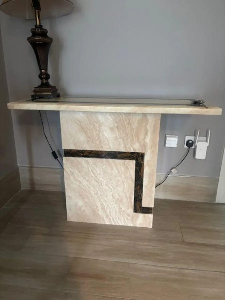 Contemporary Rectangular Marble Console Table - Image 1