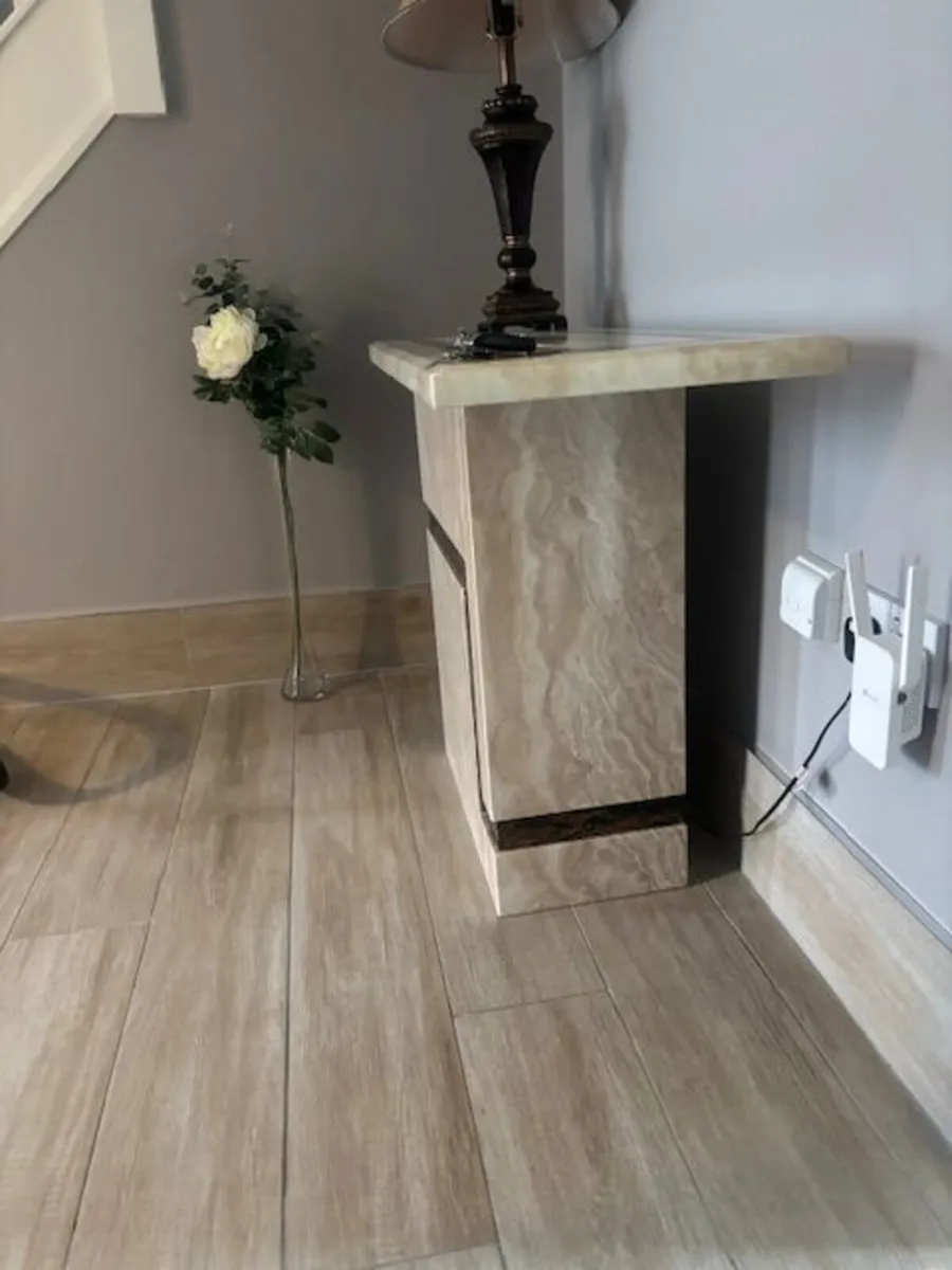 Contemporary Rectangular Marble Console Table - Image 3