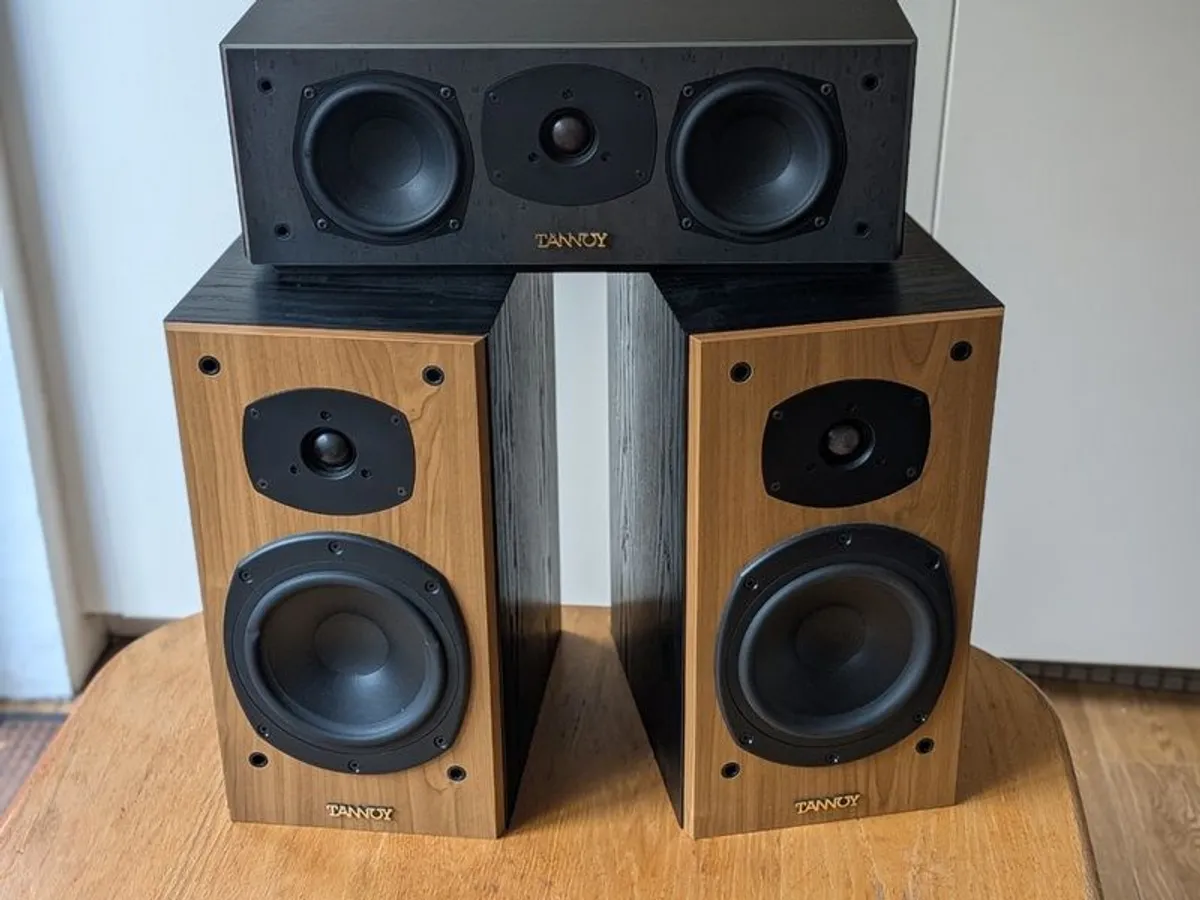 Tannoy Mercury M2 Cherry (Pair) & Tannoy mC B/Eye Centre with WALI Speaker Mounts - Image 1