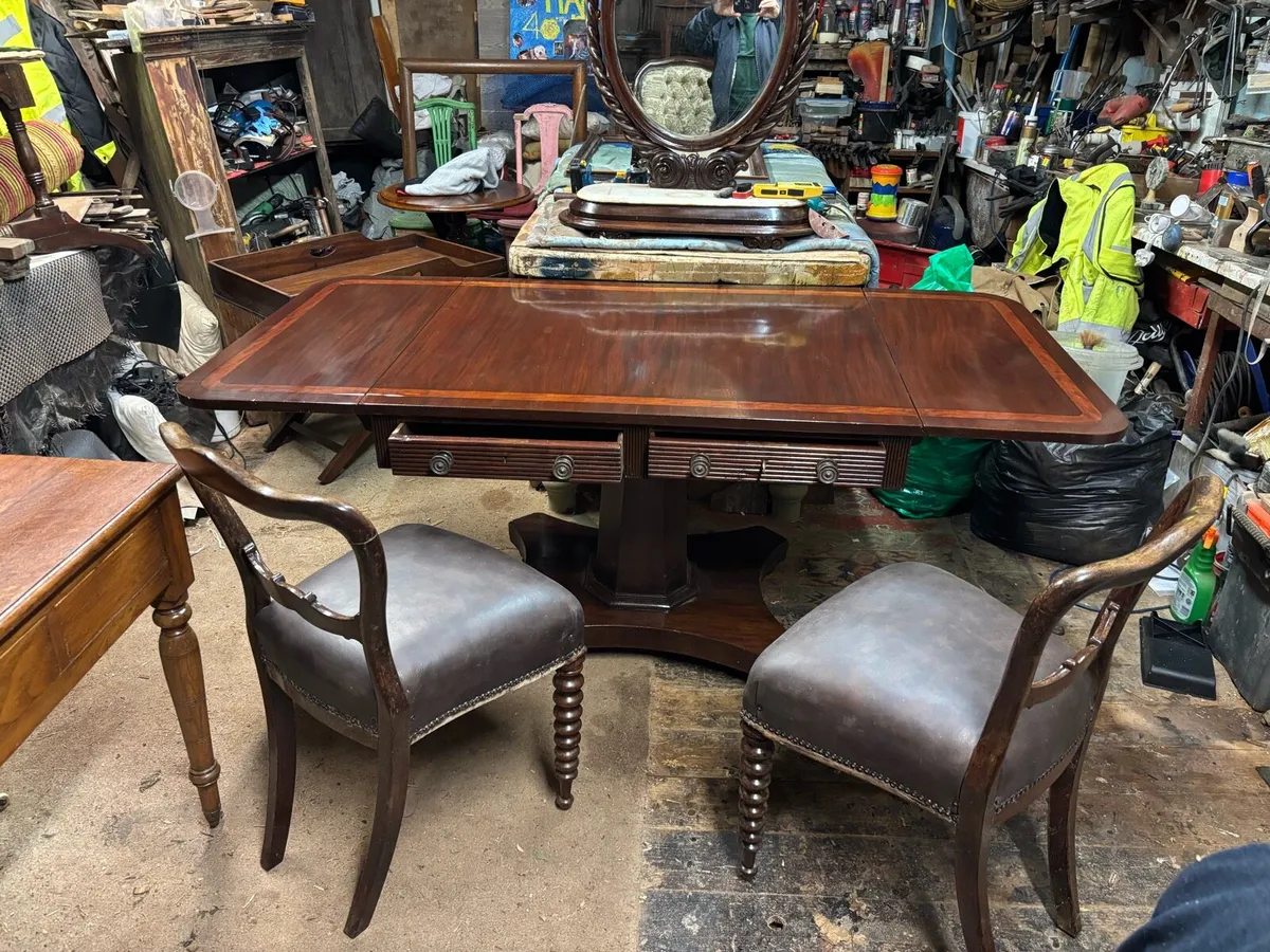 Mahogany sofa table set of 4 Rosewood chairs - Image 2