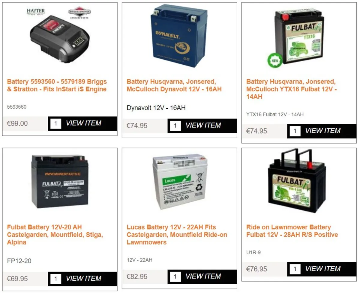 Castelgarden Mountfield Stiga Alpina Batteries - Image 1