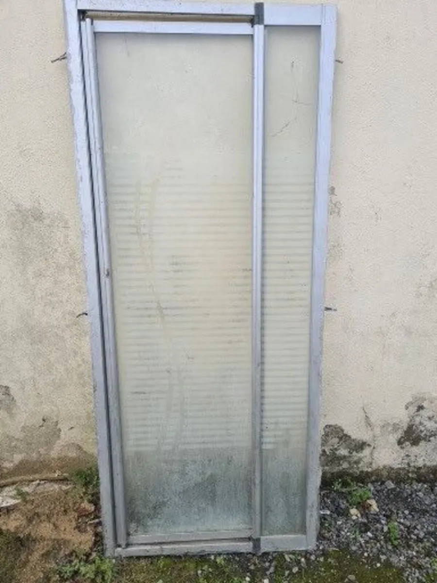Aluminum framed shower door - Image 1