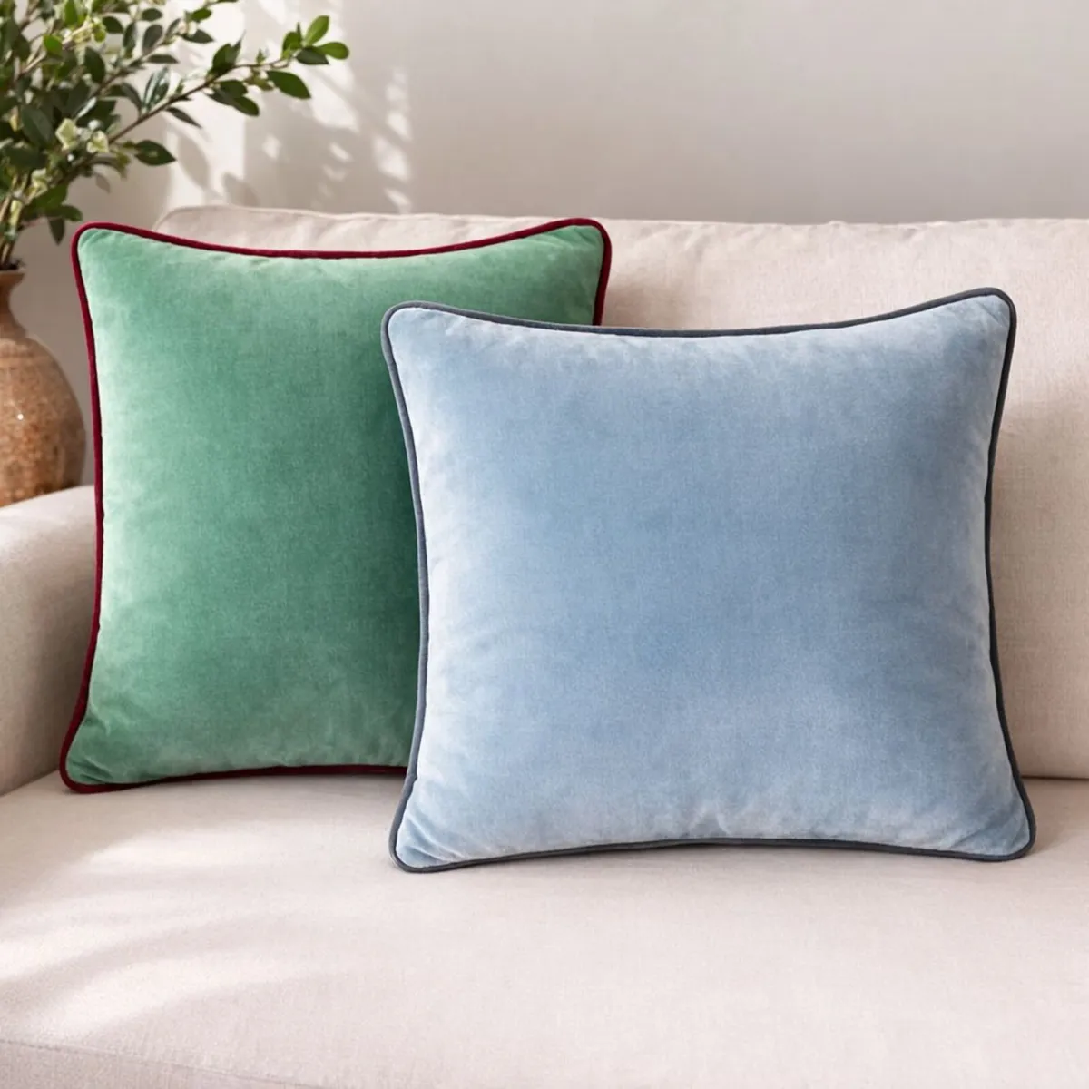 Velvet Cushions – Set of 4 Designer Colours - Image 2