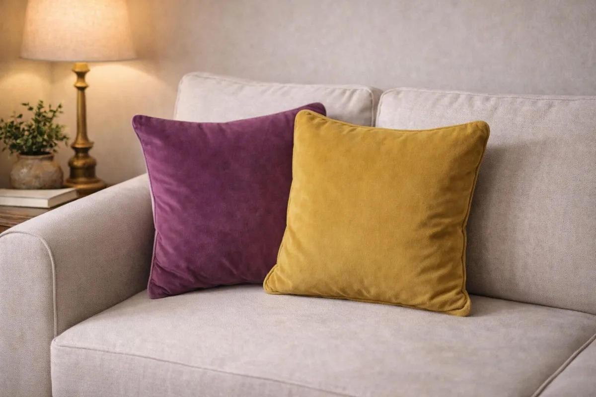 Velvet Cushions – Set of 4 Designer Colours - Image 3