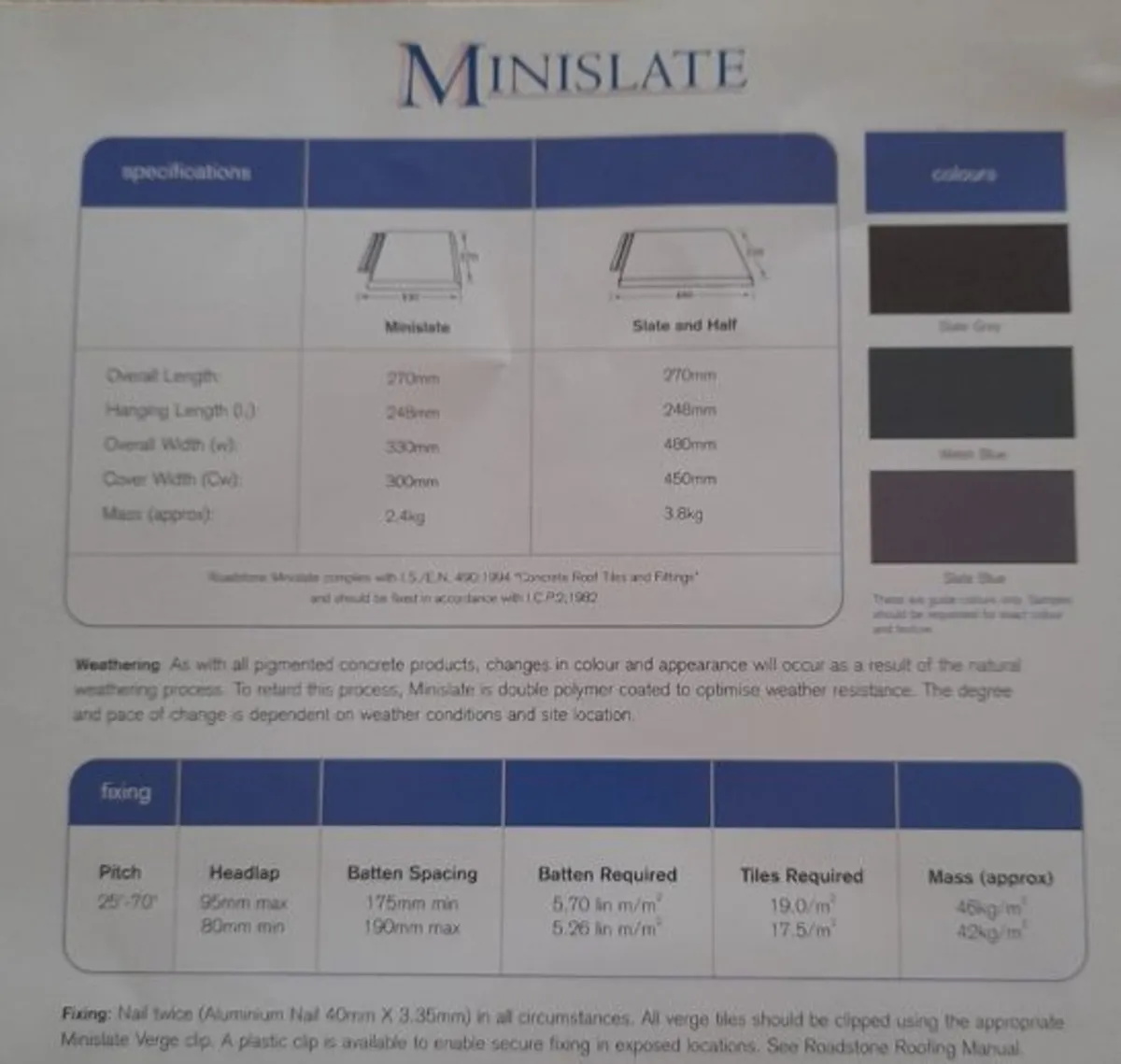 ROADSTONE Roof tiles and Ridge tiles