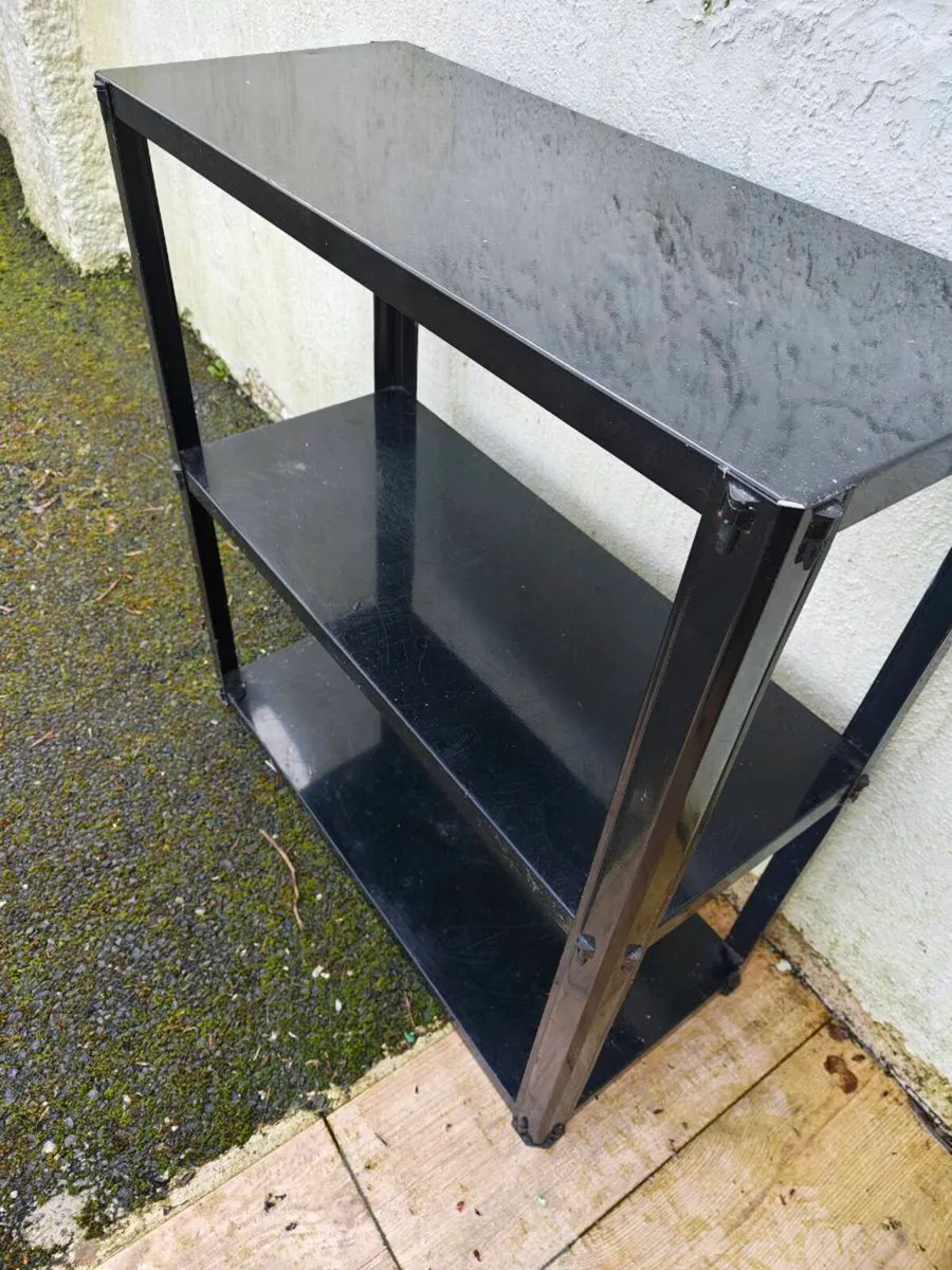 Black Metal 3-Tier Shelving Unit - Image 2