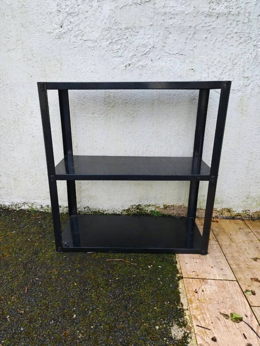 Black Metal 3-Tier Shelving Unit - Image 1