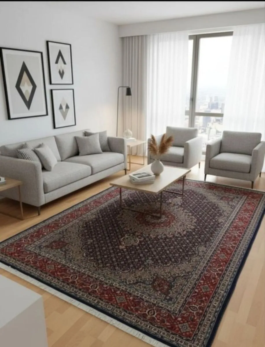 Stunning Large Perser Moud Hand Knotted Rug Carpet - Image 1