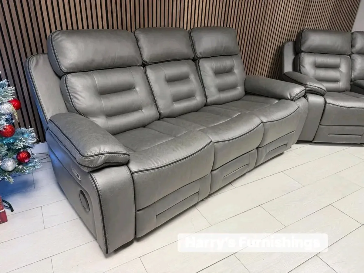 Knox Electric Leather Recliner Sofa Set - Image 3