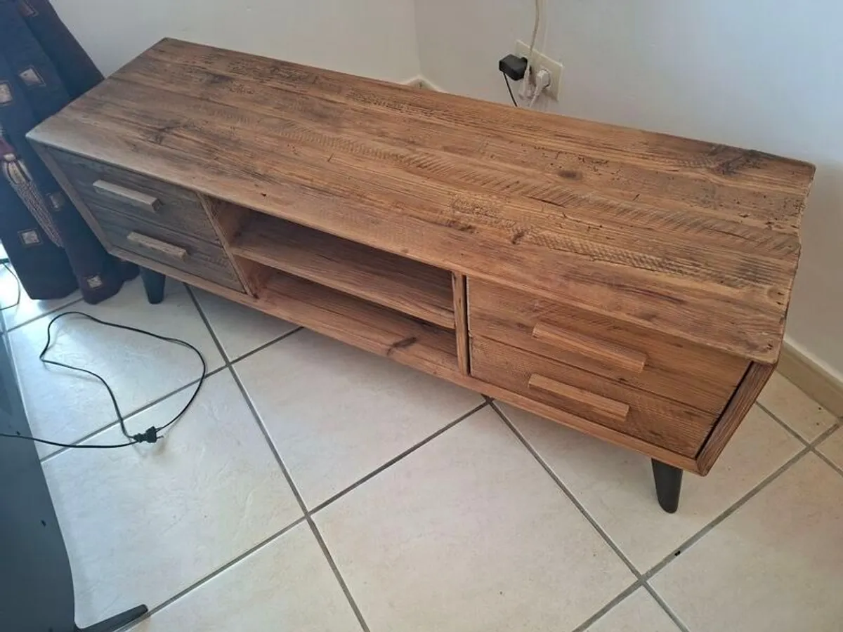 High End Distressed Wooden TV Stand - Image 4