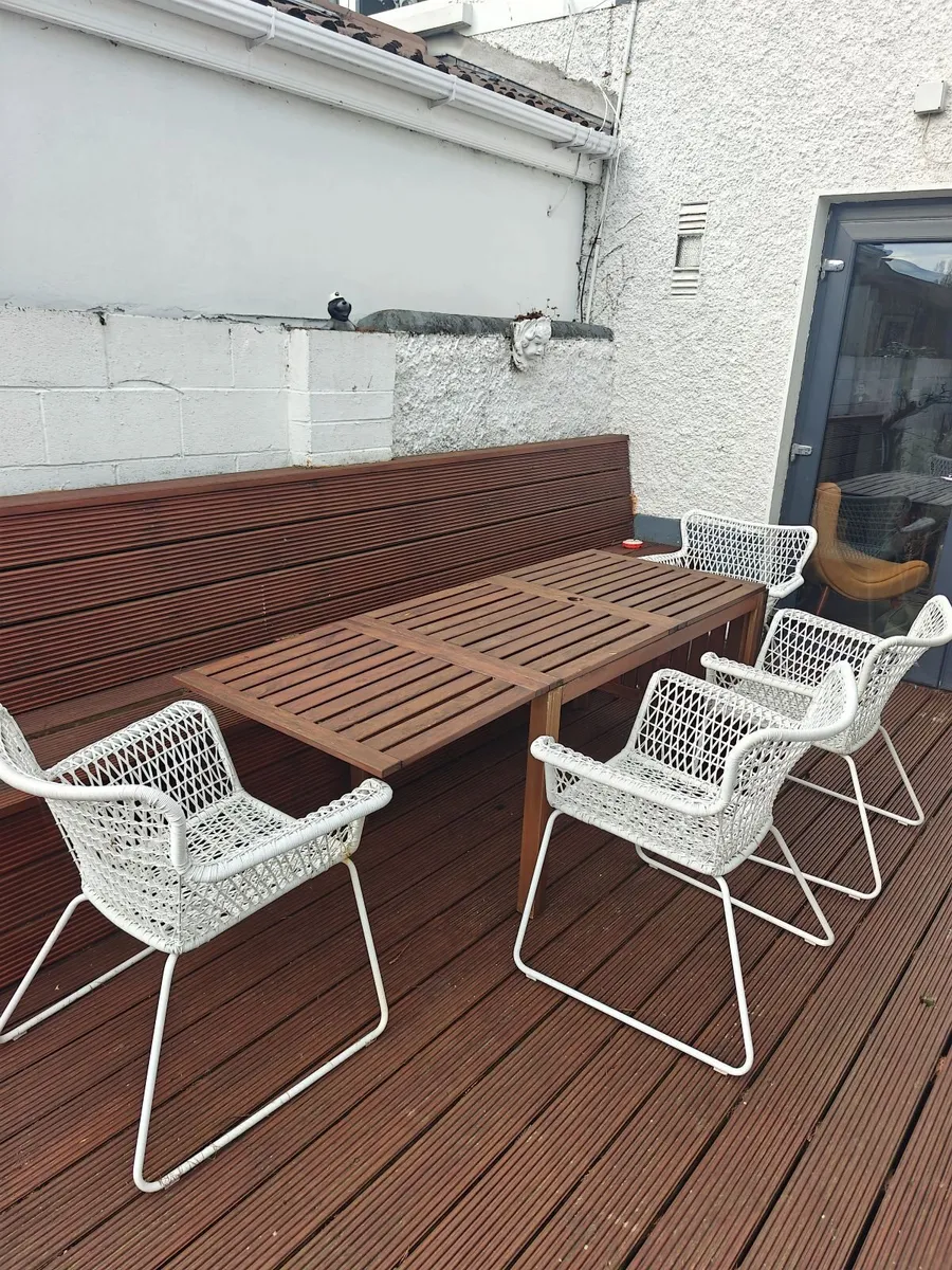 IKEA HÖGSTEN garden chair white rattan - Image 3