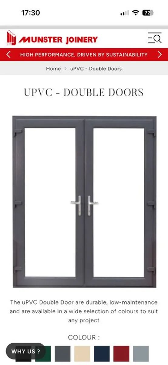 Almost new French patio doors - Image 4