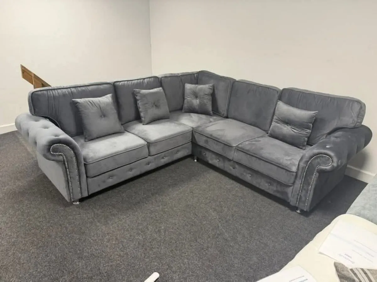 Olympia Grey & Cream Chester Arms Fullback Sofa - Image 2