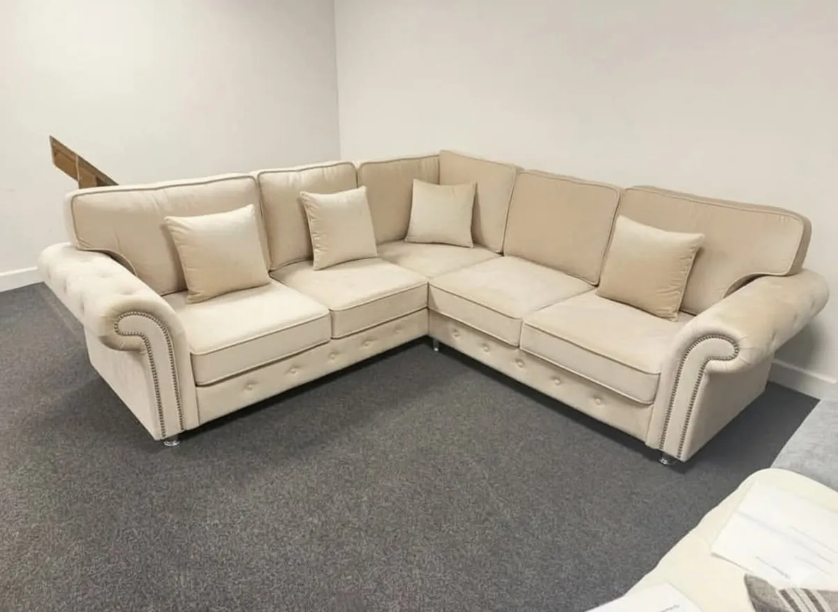 Olympia Grey & Cream Chester Arms Fullback Sofa - Image 3