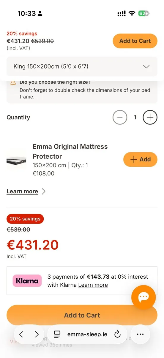 Emma king mattress with bed included - Image 4