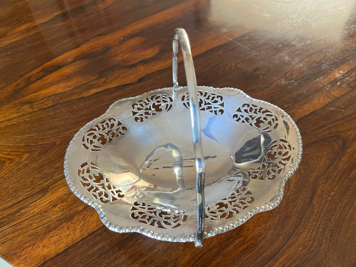 Filigree Silver Plate Basket - Image 1