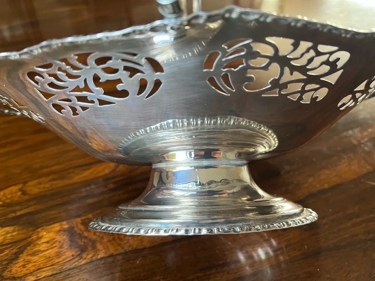 Filigree Silver Plate Basket - Image 3