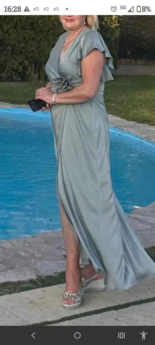 Dress for occasion, sage colour. Size 14. - Image 1