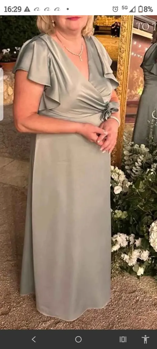 Dress for occasion, sage colour. Size 14. - Image 2