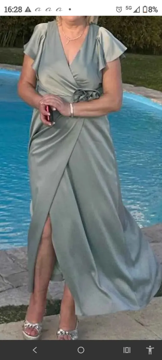 Dress for occasion, sage colour. Size 14. - Image 4