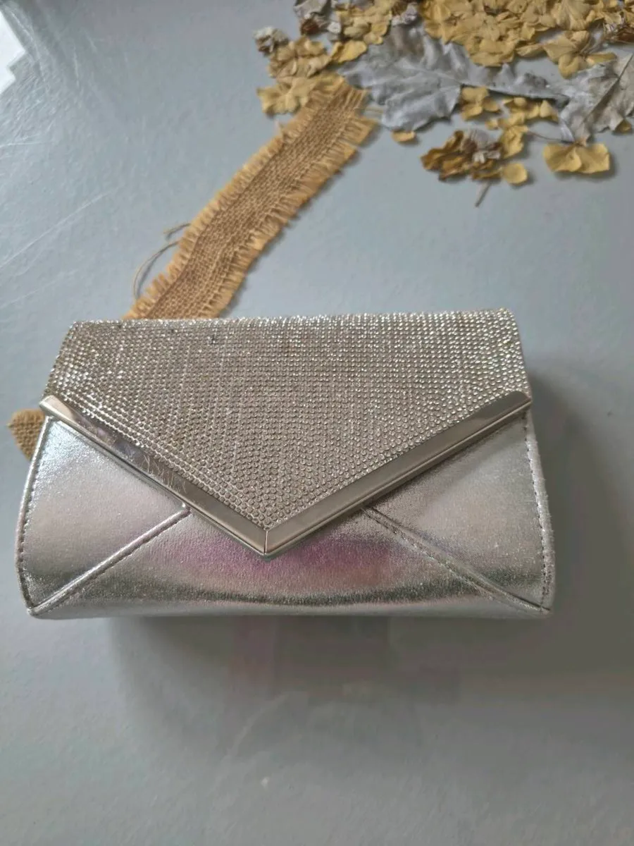 Silver quiz clutch bag - Image 1