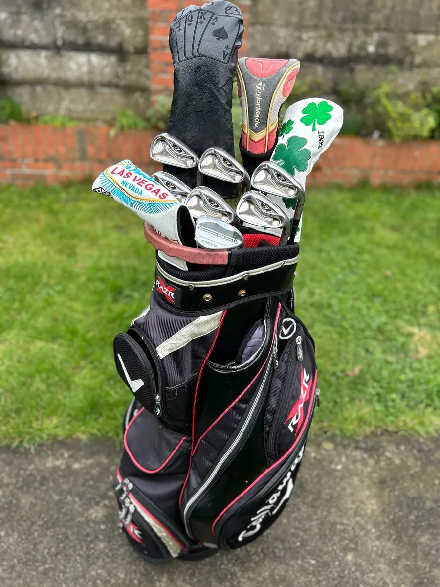 Full set of mostly Taylormade golf clubs - Image 1